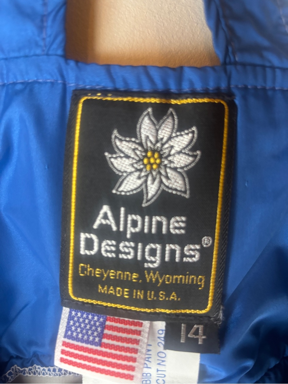 Vintage Alpine Designs snow bib
